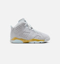 Air Jordan 6 Retro Pearl Preschool Lifestyle Shoes - Pure Platinum/Glacier Blue/Metallic Gold