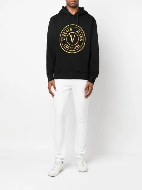 Versace Jeans Couture logo-embroidered cotton hoodie