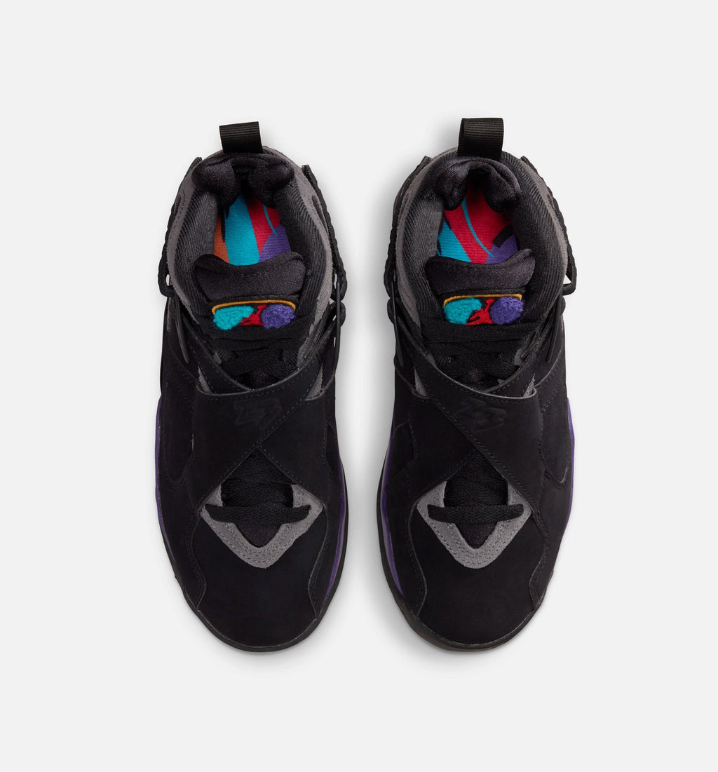 Air Jordan 8 Retro "Aqua" Big Kids' Shoe – Black/Bright Concord/Multi-Color