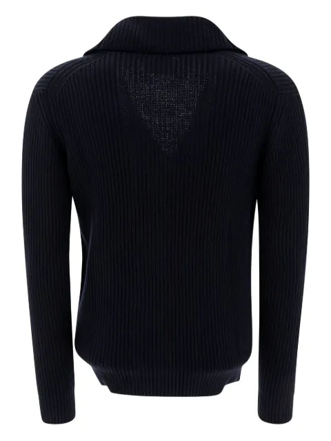 RAKKI shawl-collar ribbed cardigan