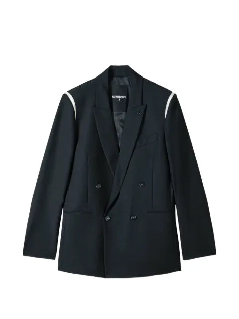 Patrizia Pepe double-breasted satin-trimmed blazer