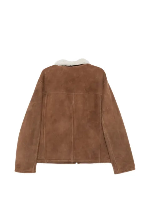 Manzoni 24 shearling-collar suede jacket