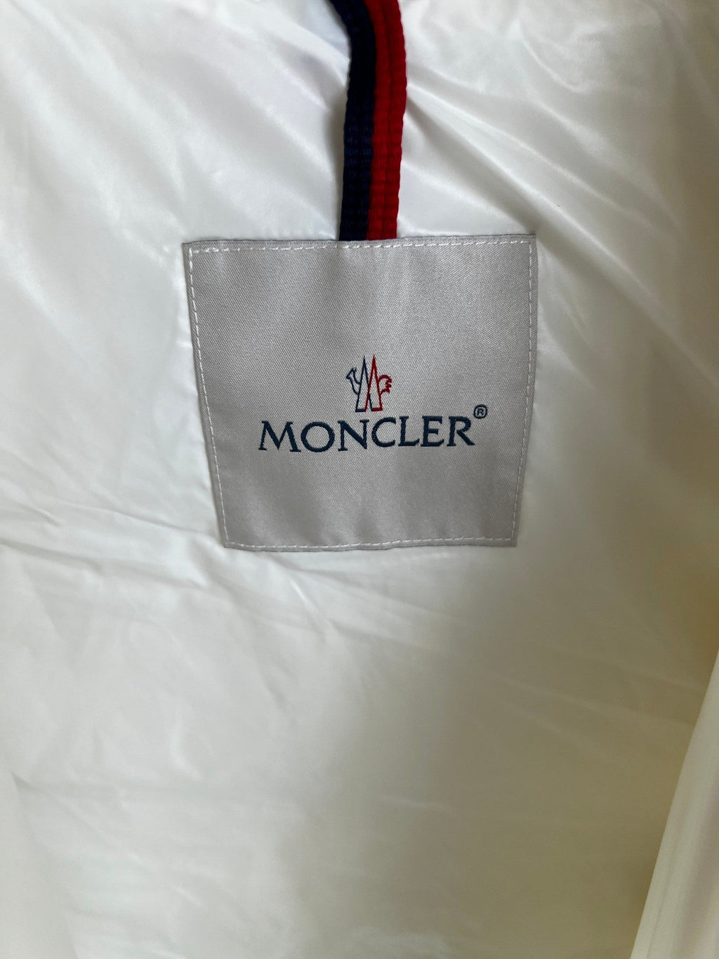 Moncler White Quilted Puffer Vest with Stand Collar
