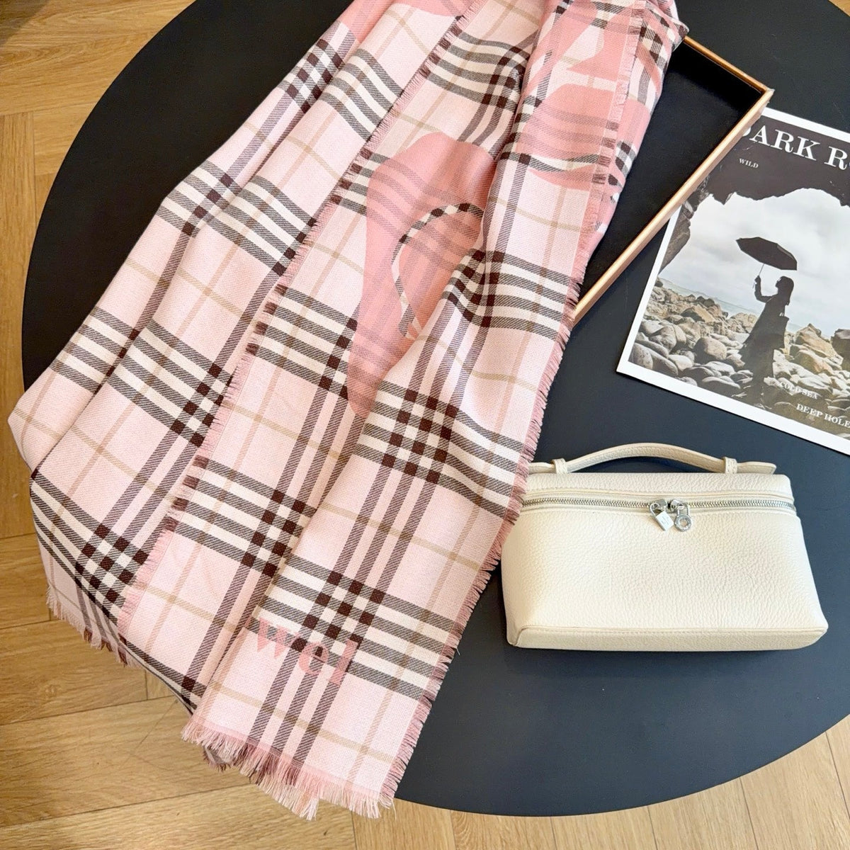 Burberry Style Classic Plaid Fringe Scarf