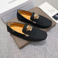 Versace Men's Black Gold Medusa Loafers