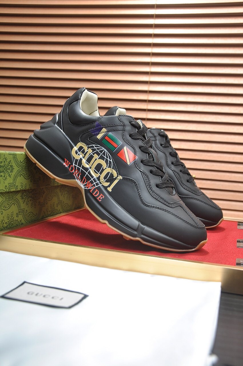 Gucci Black Multicolor Low-Top Sneakers