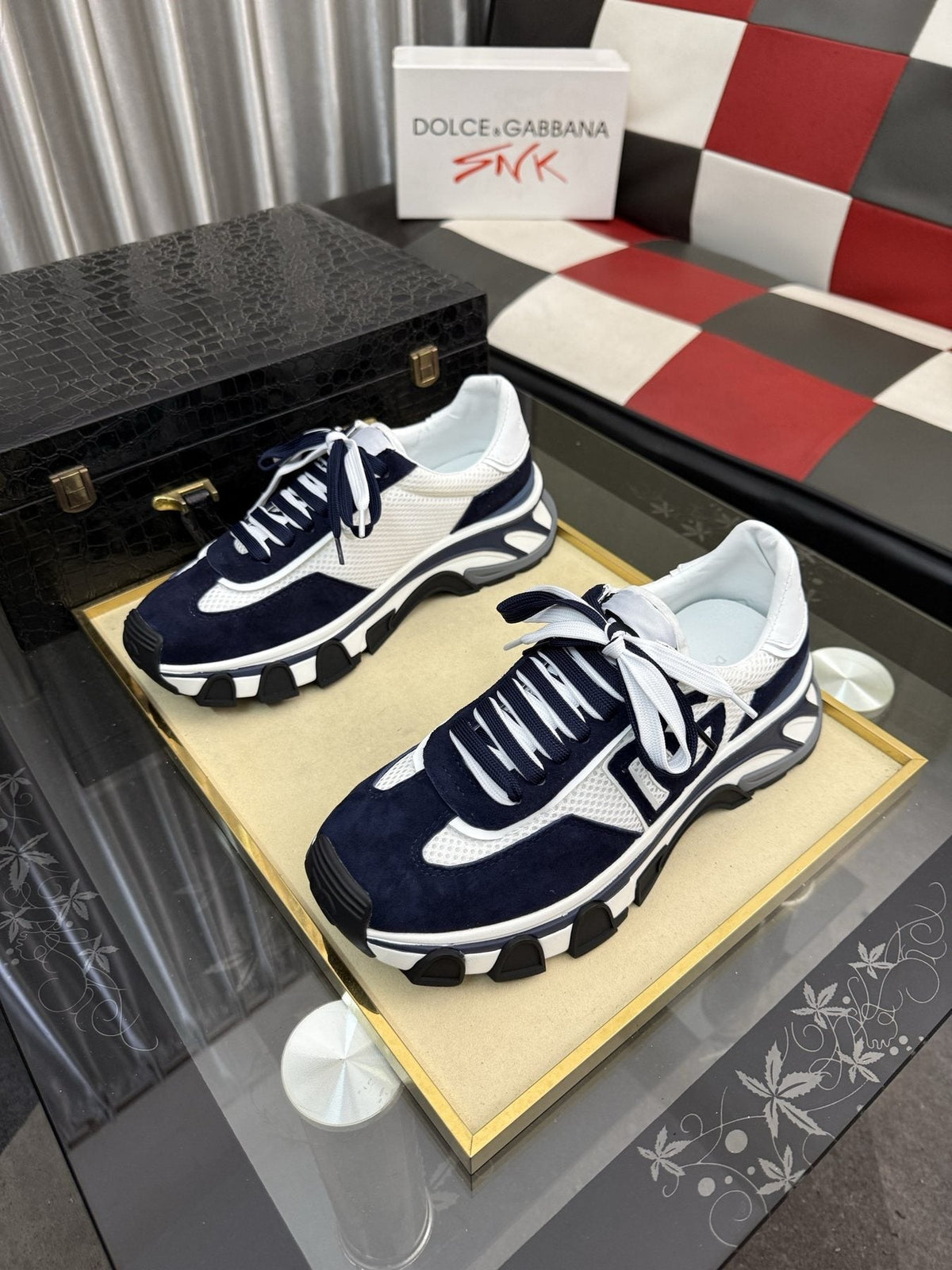 Dolce & Gabbana Navy and White Sneakers