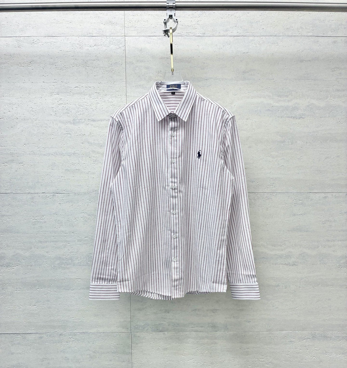 Ralph Lauren Striped Embroidered Long-Sleeve Button-Up Shirt