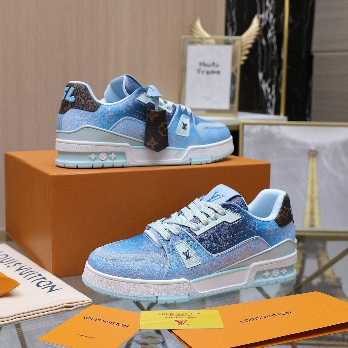 Louis Vuitton Color-Blocked Low-Top Sneakers