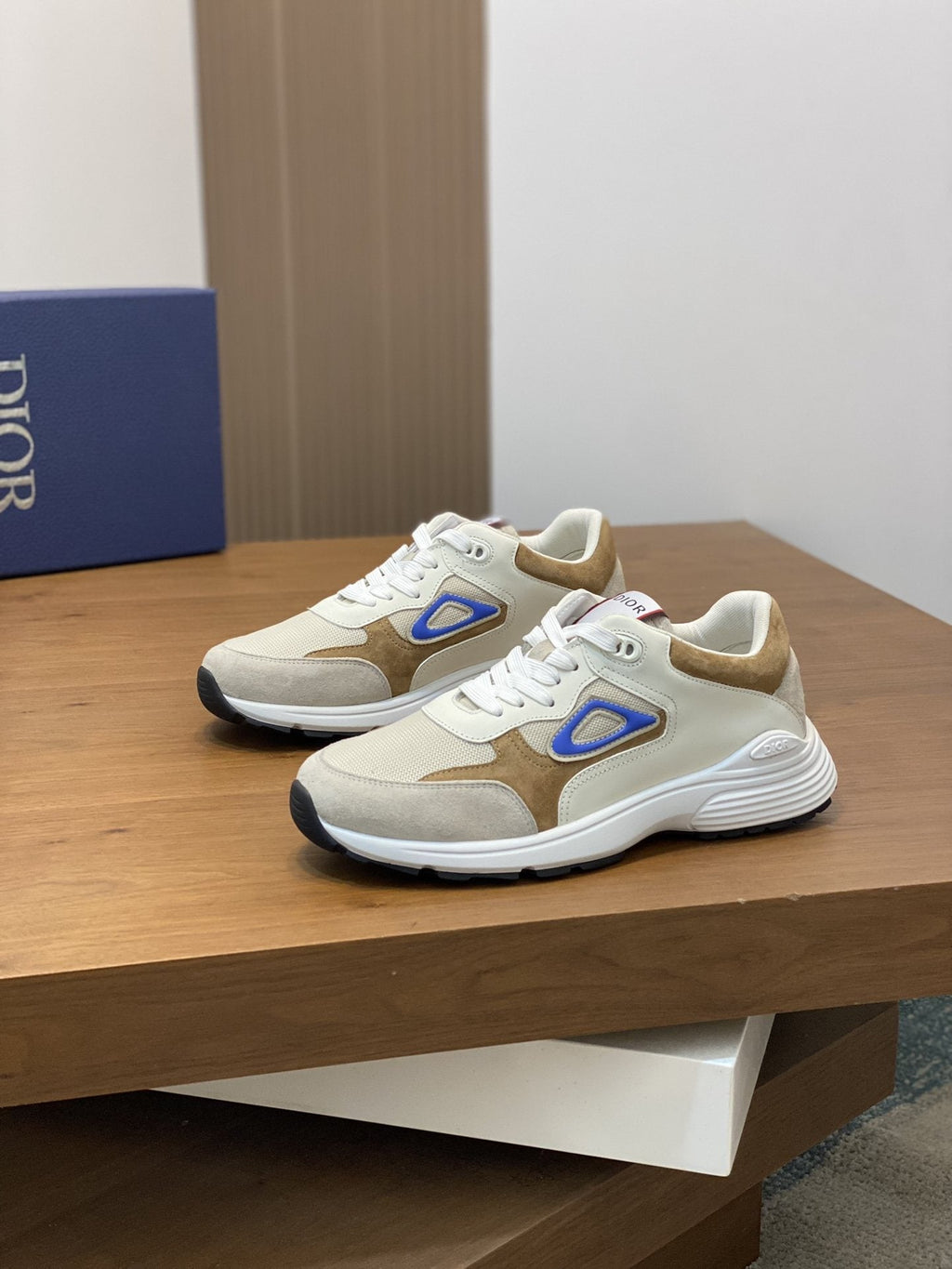 Dior Blue Accent Low-Top Sneakers